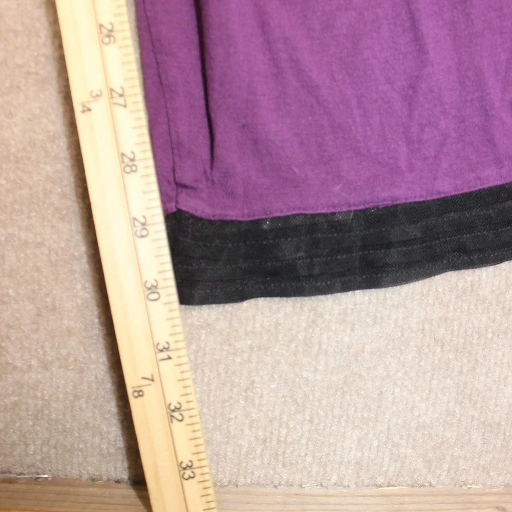 Simply Vera Vera Wang Intimates Purple Pajama Pants XL Black Mesh Trim Lounge